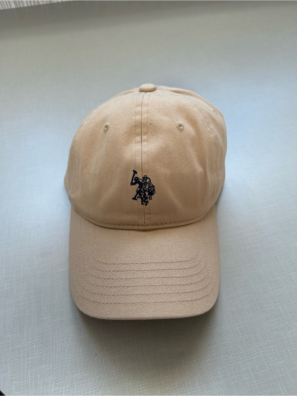 NWT Polo by Ralph Lauren Khaki Cap with Navy Embroidered Emblem